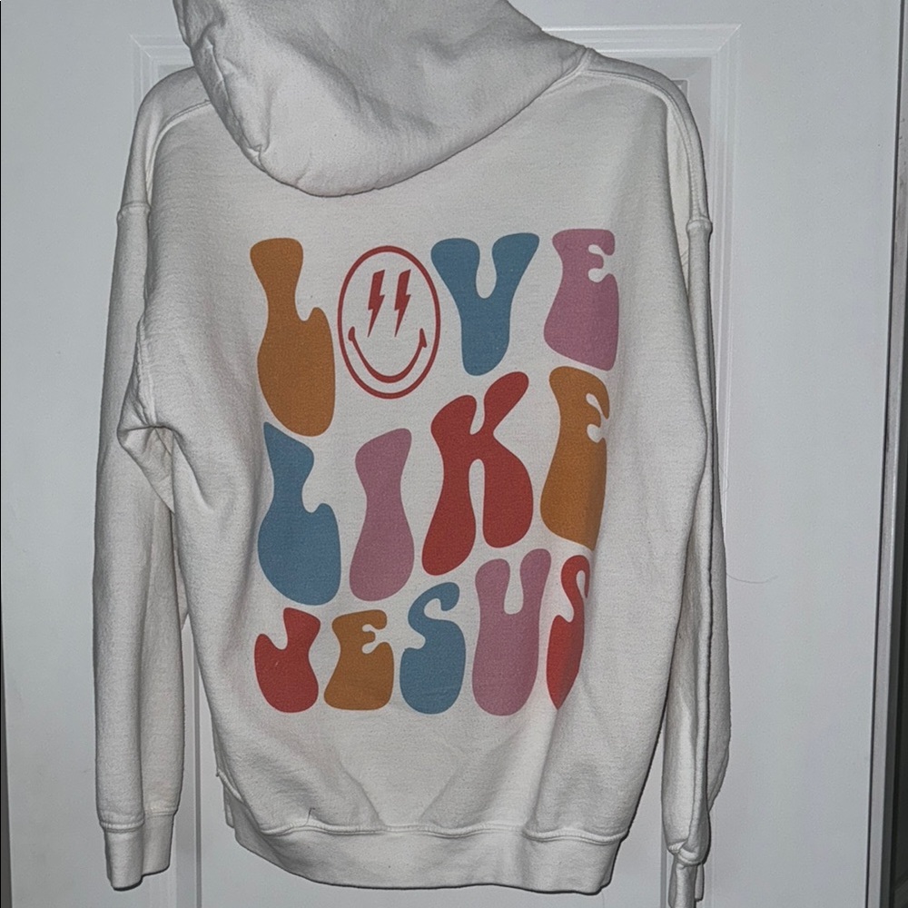 Love Like Jesus White Hoodie Medium